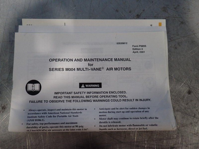 INGERSOLL RAND 95 RPM MULTI-VANE AIR MOTOR  -  M004RHR167AB3