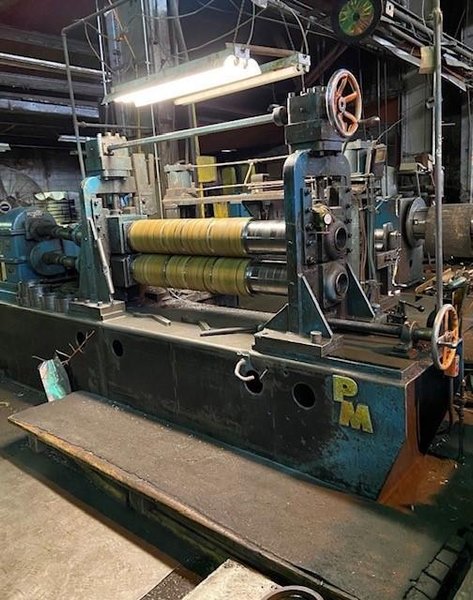 54" X 6.00" X 30,000# PRODUCTION MACHINERY SLITTING LINE WITH BANDING LINE STOCK# 3165