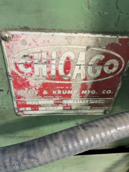CHICAGO, DREIS, &amp; KRUMP 11 TONS PRESS BRAKE  -  131