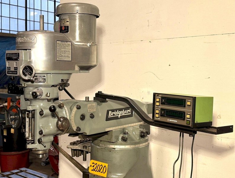 Bridgeport Vertical Mill Series I, 9&quot; x 42&quot; Tbl., 2 HP V-Speed, DRO, Nice