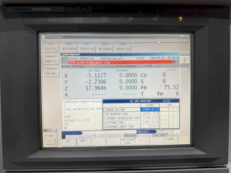 Okuma MB-46VAE CNC Vertical Machining Center – 15,000 RPM Mill