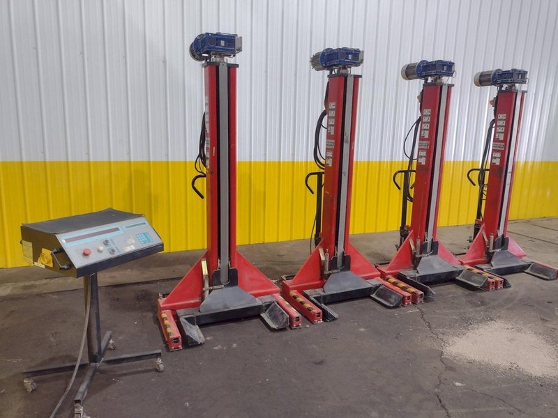 (4) 17,000 LBS EACH/68,000  LBS TOTAL EUROGAMMA  PORTABLE COLUMN LIFTS JACKS : STOCK #19497