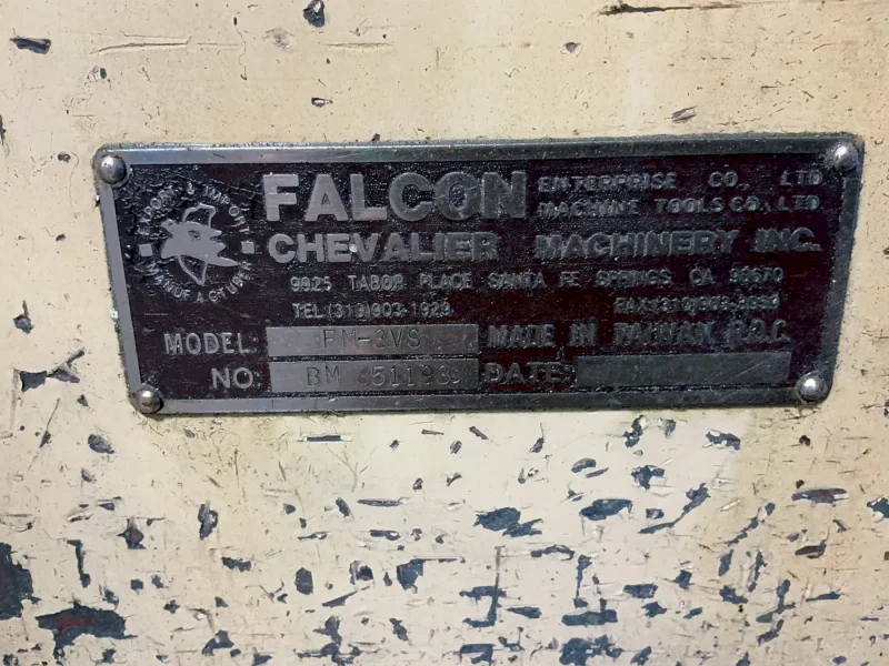 FALCON CHEVALIER MACHINERY INC. 9”X42” VERTICAL MILL  -  FM-3VS