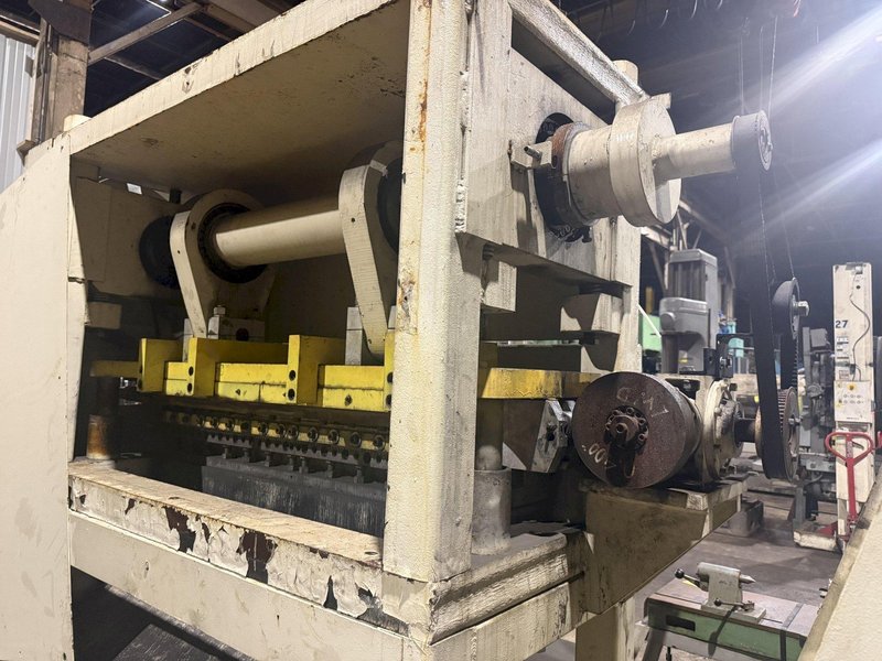 48” WIDE x 30 HP MECHANICAL IN-LINE COIL PRESS &amp; SHEAR WITH PLC VARIABLE SPEED DRIVE: STOCK #22968