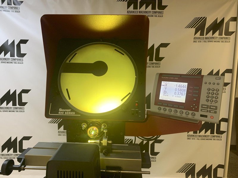 STARRETT HE400 Comparator, 10x, DRO, Surface, Cabinet Base.