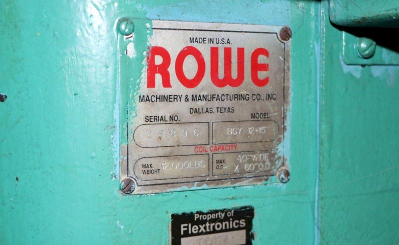 10,000 LBS X 30&quot; X 60&quot; ROWE SERVO FEED LINE: YOBRO #24518