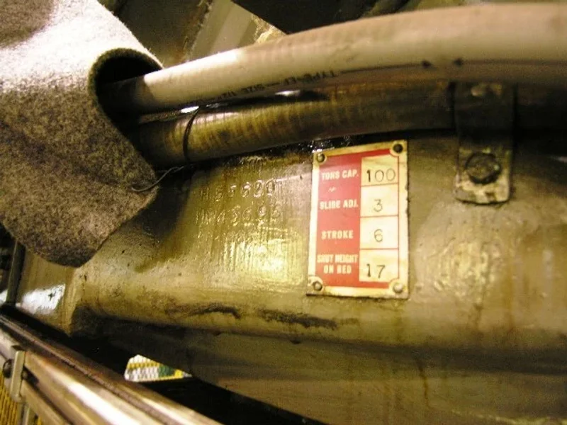 BLISS 100 TON DOUBLE CRANK GAP PRESS, STOCK# 12664J