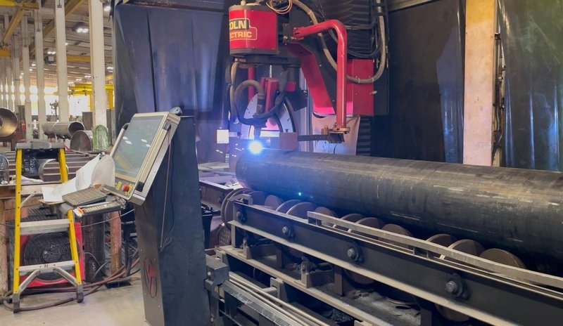 40′ Lincoln Vernon MPM5 CNC Pipe Profiler, 2022 – Infeed/Outfeed Conveyor, Fineline 300 20FT-TL