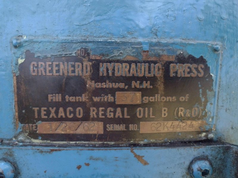 GREENARD HYDRAULIC BALL SIZING PRESS: STOCK #16425