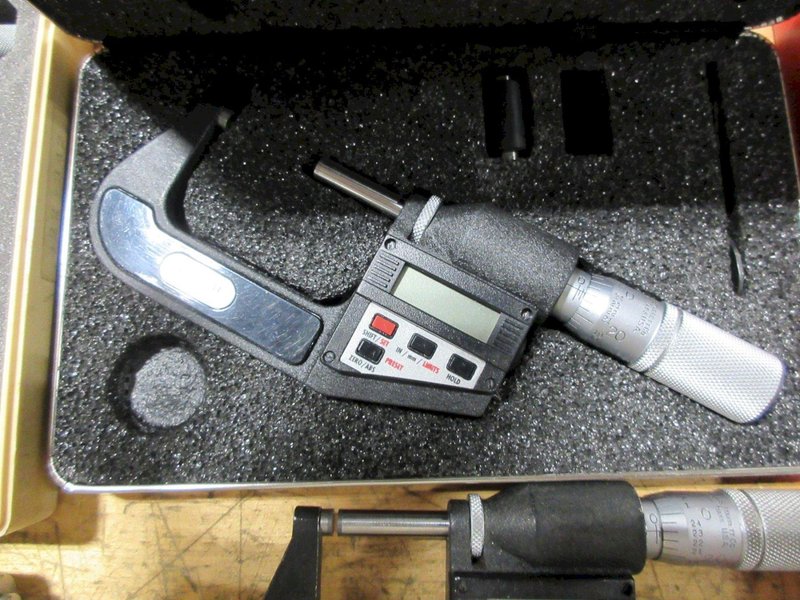 Digital Micrometers 0-1" &amp; 1-2" Travel Ranges, Various Brands, Mitutoyo, Starrett, SPI and Others- Auction Item
