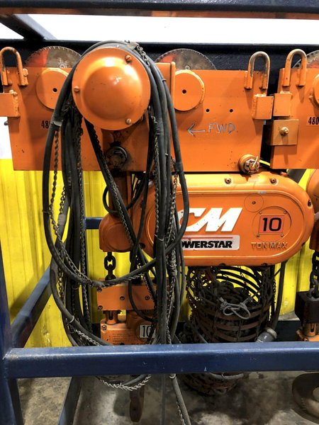 10 TON CM MODEL #POWERSTAR-7201 ELECTRIC CHAIN HOIST WITH POWER TROLLEY: STOCK #18368