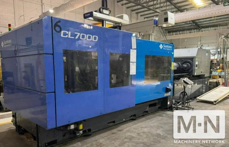 605 TON 61 OZ OR 32.7 OZ . SUMITOMO MODEL CL7000-C3200 ELECTRIC INJECTION MOLDING MACHINE MFG 2016/2015 (2) AVAILABLE