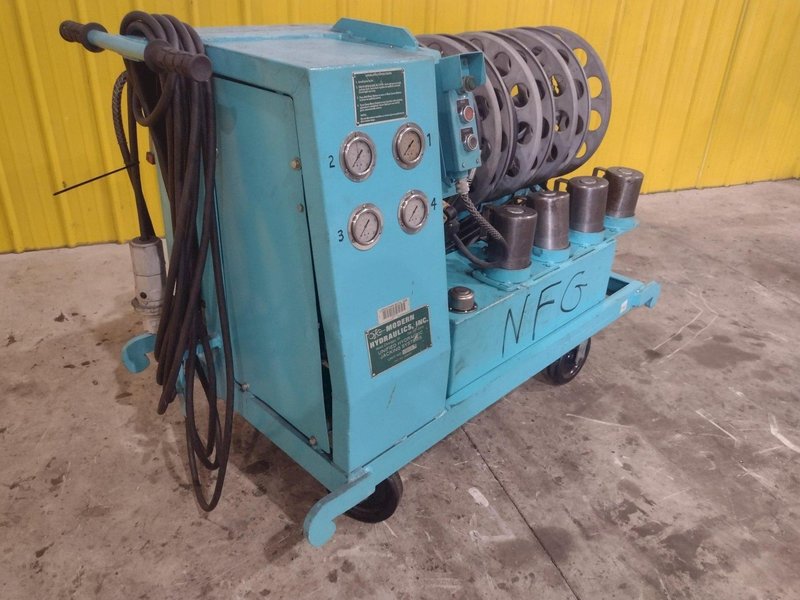 40 TON MODERN HYDRAULICS 4 CYLINDER PORTABLE HYDRAULIC DIE SETTING &amp; SEPARATING SYSTEM: STOCK #23773