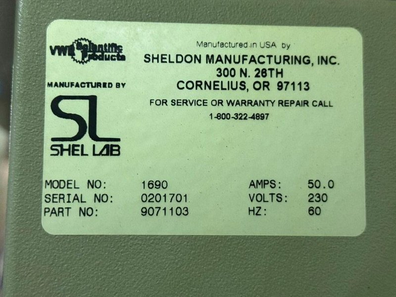 SHELDON MFG INCUBATOR