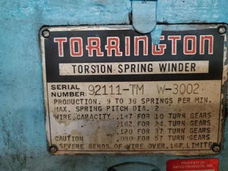 TORRINGTON W3002 TORSION COILER