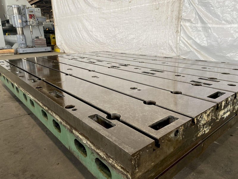 96&quot; X 144&quot; X 12&quot; GIDDINGS AND LEWIS T-SLOTTED FLOOR PLATE. STOCK # 1163121
