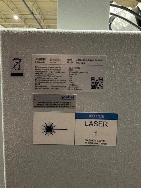 F&amp;K DELVOTEC M17LSB ULTRASONIC LASER BONDER USED GREAT SHAPE