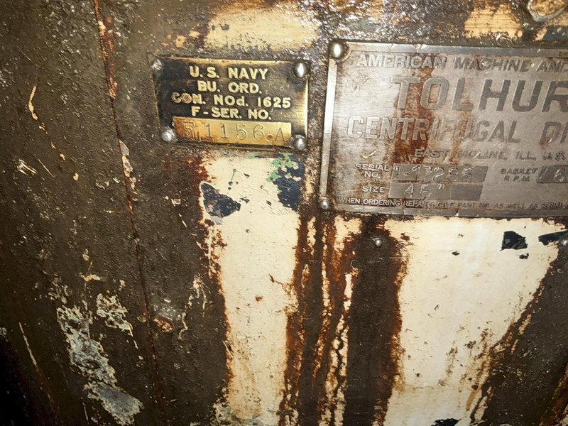 48" WIDE TOLHURST MODEL #48 CHIP SPINNER &amp; OIL SEPARATING CENTRIFUGE : YOBRO #25010