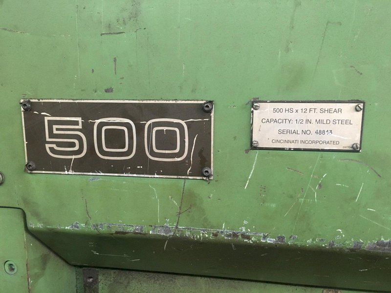 12' X 1/2" CINCINNATI HYDRAULIC POWER SHEAR: STOCK 70946