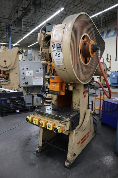 Minster No5 OBI Punch Press, 45 Ton, Single Crank, FLywheel, Air-Clutch, Dual Palms- Auction Item