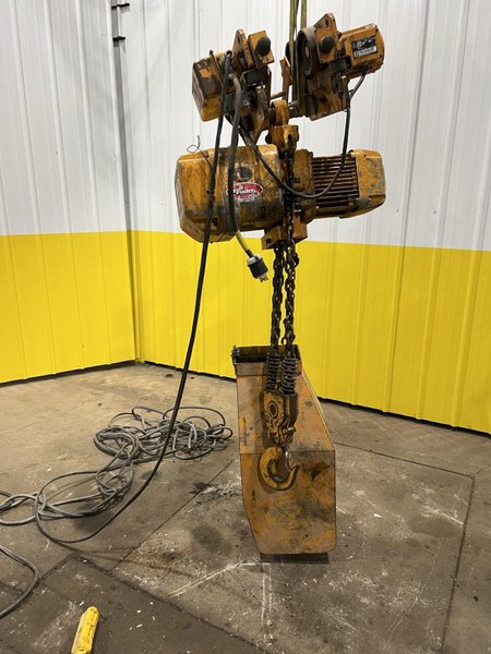 10,000 LB (5 TON) HARRINGTON MOTORIZED CHAIN HOIST W/ POWER TROLLEY: STOCK #19954