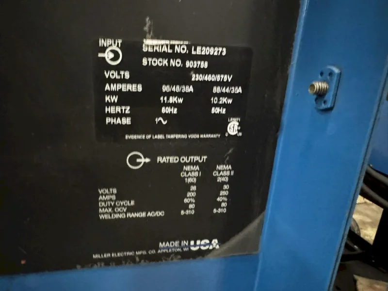 MILLER SYNCROWAVE 250DX TIG WELDER: STOCK #24044