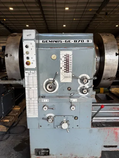 GEMINIS Republic Lagun GE-870 34”/43” x 80”cc Hollow Spindle Lathe #7631