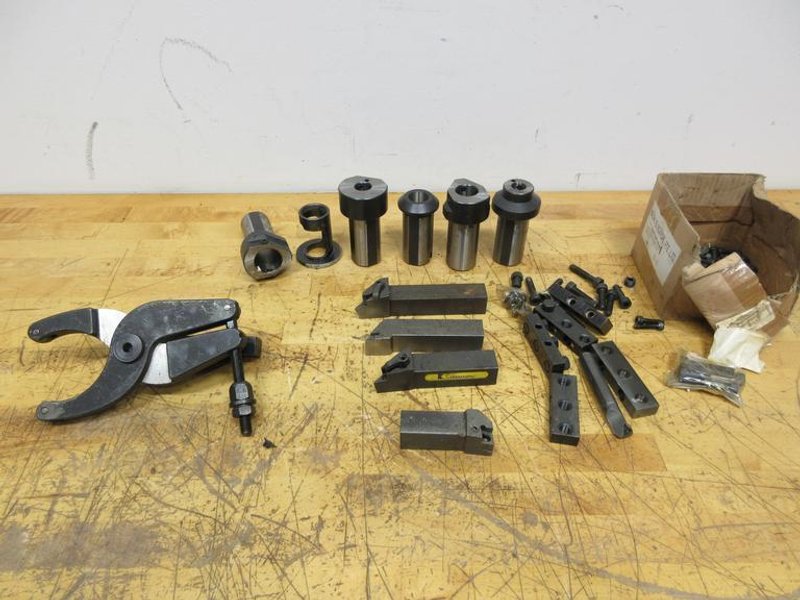 Eagle Rock Quick Acting Clamp Type Knurling Tool with Manual Lathe Shank, Model K1-201-40, with Assorted Lathe Tooling and Boring Bar Sleeves- Auction Item