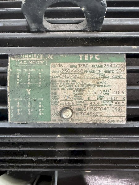 15 HP / 20 HP TARUS GUN DRILL HYDRAULIC PUMP &amp; SYSTEM: STOCK #23091