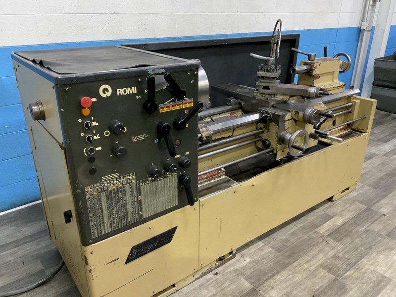 16.5" X 44" BRIDGEPORT ROMI MODEL 16-8 GEARED HEAD ENGINE LATHE: STOCK #81367