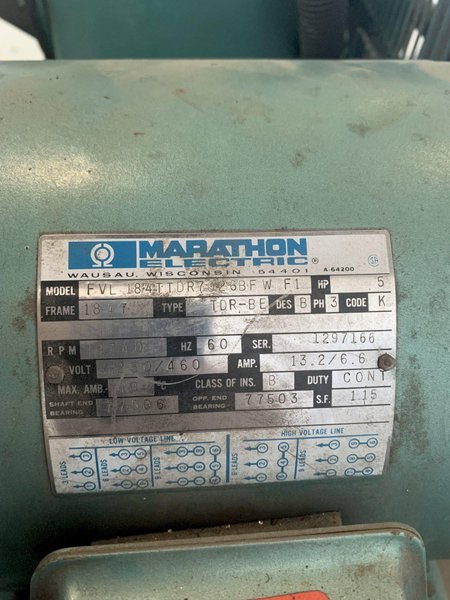 5 HP ROL-AIR HORZONTAL AIR COMPRESSOR. STOCK # 0469124.