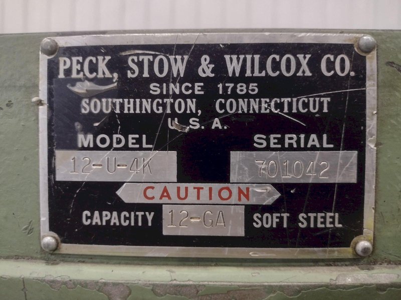 4' X  12 GAUGE PEXTO MODEL #12-U-4K MECHANICAL POWER SHEAR: YOBRO #25664