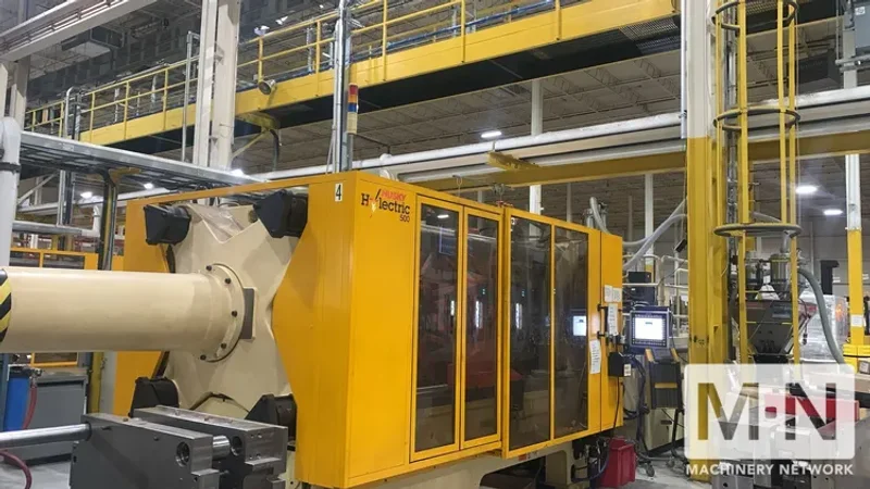 550 TON 39.3 OZ HUSKY MODEL H500RS80/65 INJECTION MOLDING MACHINE MFG 2011 (2) available