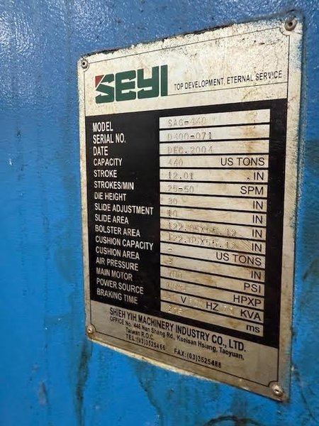 440 TON SEYI SSDC PRESS