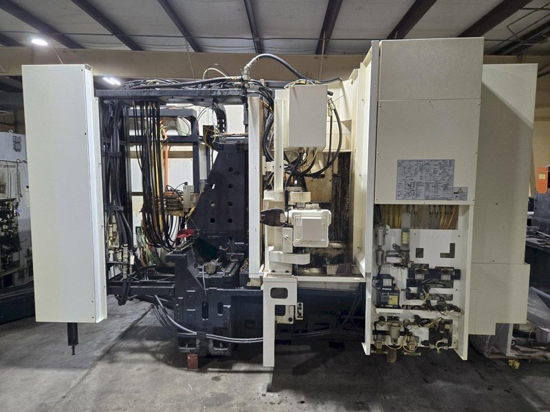 Mazak HCN-4000 400mm HMC, 2012 – 80 Tools, Full 4th Axis, CAT40, Probing, Chip Conveyor