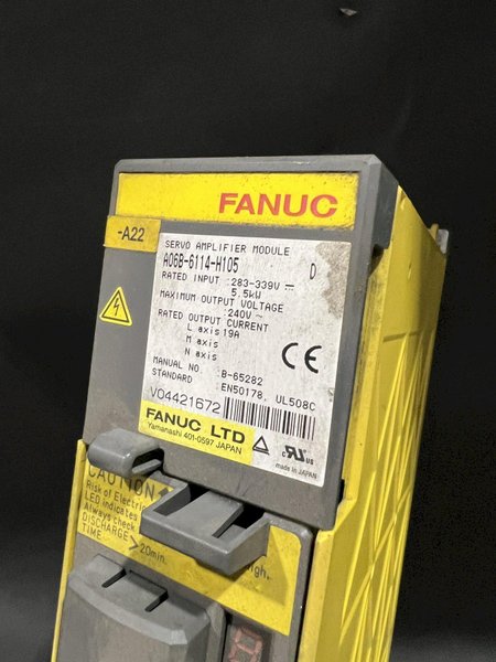 Fanuc Servo Amplifier A06B-6114-H105 A20B-2100-0741/09B TESTED