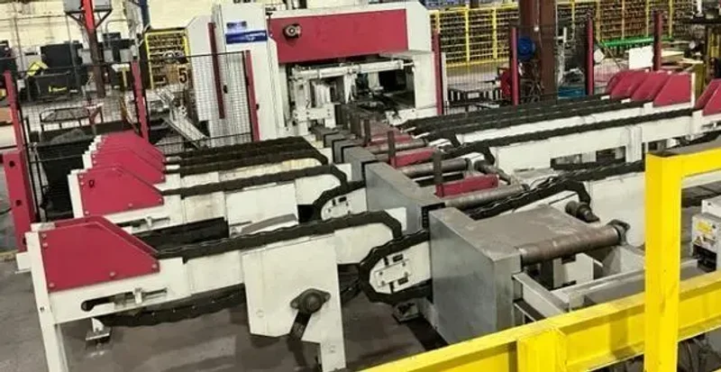 USED BEHRINGER 17.3" X 17.3" DUAL POST FULLY AUTOMATIC HI-PERFORMANCE PRODUCTION CUTTING BANDSAWING SYSTEM MODEL HBM 440A, Year: 2019