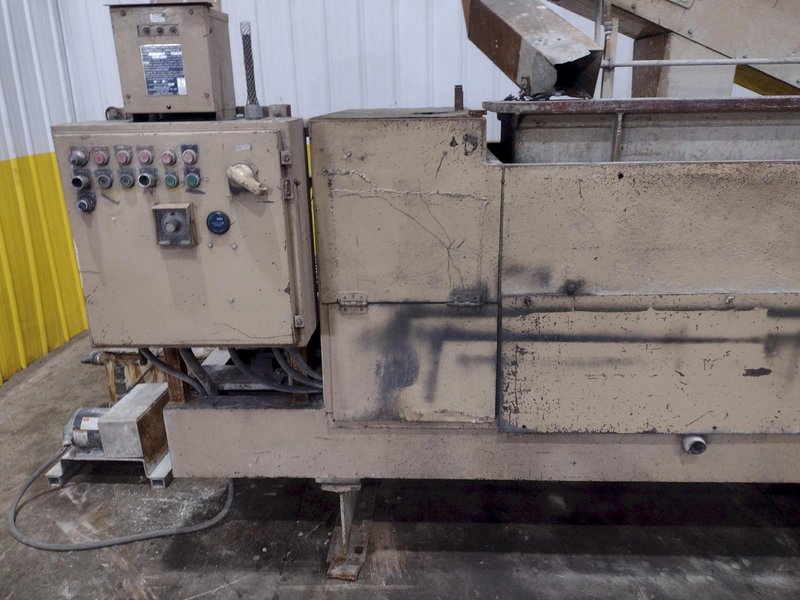 17 CUBIC FT ALMCO MODEL #V-16TF TUB TYPE VIBRATORY FINISHER W/ CONVEYOR LOAD &amp; SHAKER TABLE: YOBRO #25321