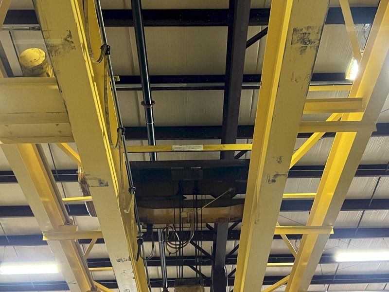 15 TON X 45' ROBBINS &amp; MYERS DOUBLE GIRDER OVERHEAD BRIDGE CRANE, NO HOIST: STOCK #19443