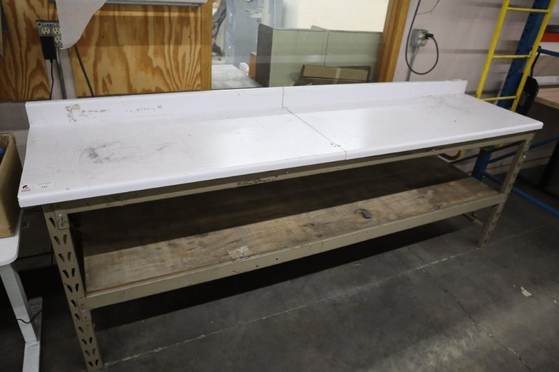 Formica Top Long Shipping Desk with Lower Shelf- Auction Item