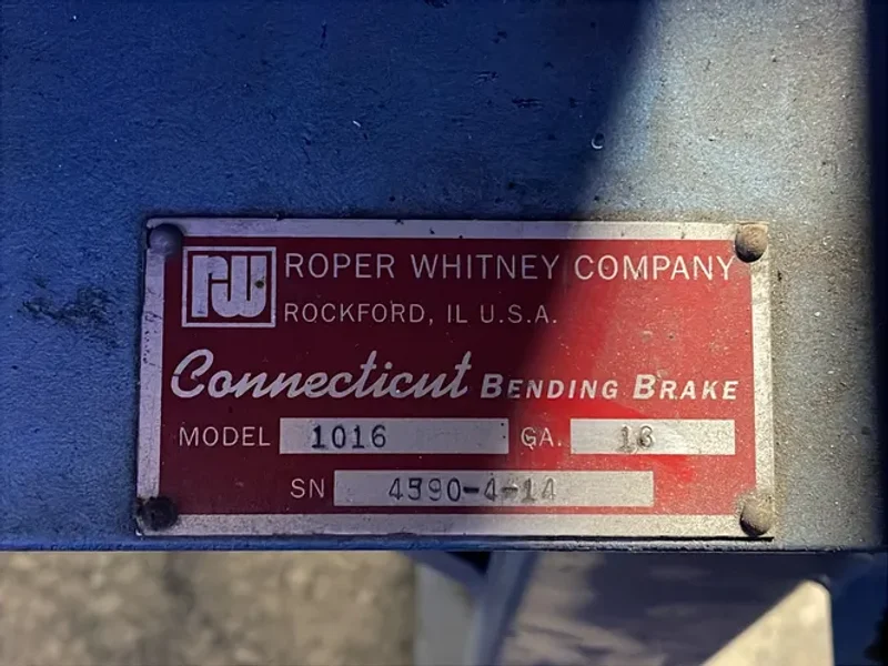 ROPER WHITNEY 16 GAUGE CONNECTICUT BENDING BRAKE  -  1016