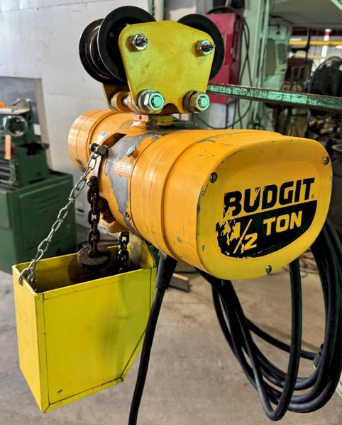 1/2 Ton Budgit Electric Chain Hoist, 16 FPM, Trolley, 1 Phase