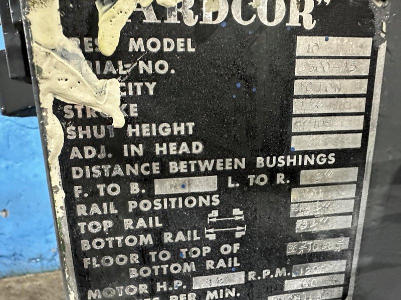 10 TON ARDCOR 2 POST PRESS: STOCK #78966