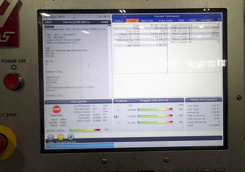 Haas VF-5SS 5-Axis VMC, 2020- TR200Y Trunnion Rotary Table, Probing, TSC, HSM, TCPC &amp; DWO, Auto Doors