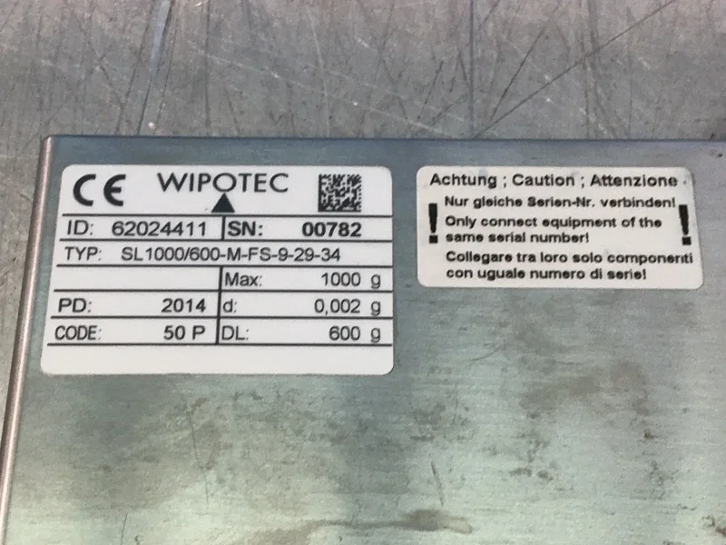 WIPOTEC LOAD CELL  -  SL1000/600-M-FS-9-29-34