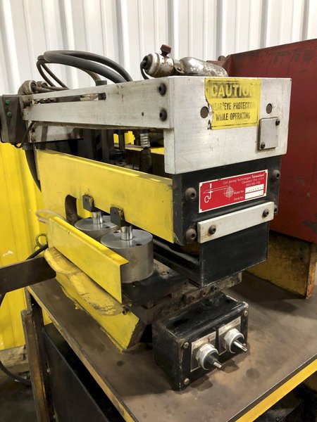 10&quot; x .080&quot; COIL JOINING TECH SHEAR BUTT END WELDER WITH MILLER ECONO TWIN HF WELDER: STOCK #19064