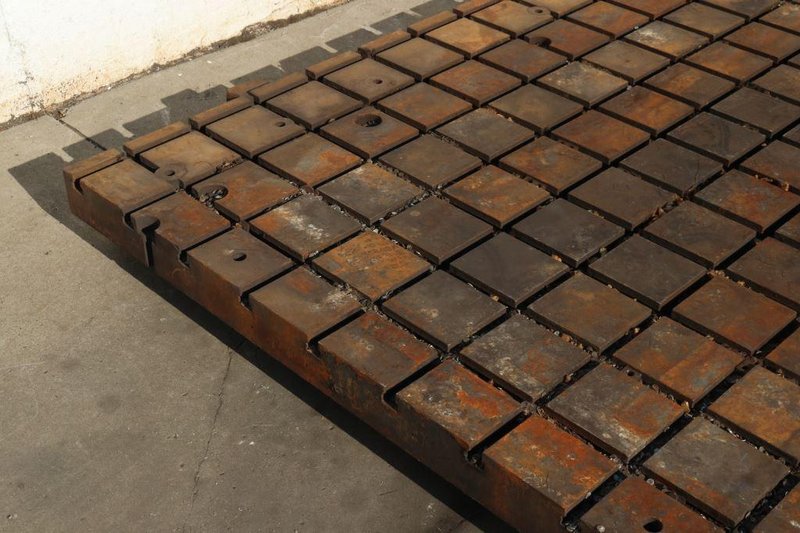 78" X 144" X 4-1/2" SOLID STEEL T SLOTTED PLATE: STOCK #73341