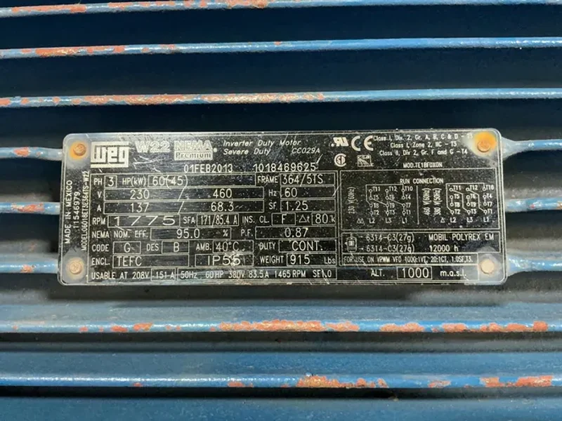 WEG 60 HP MOTOR   -  1018469625