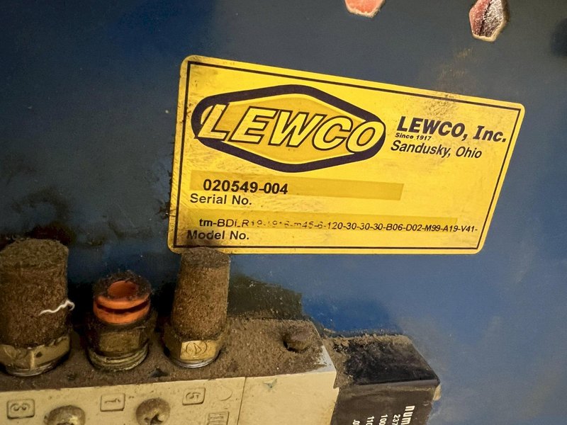 120&quot; X 44&quot; LEWCO POWERED ROLLER CONVEYOR WITH PNEUMATIC TRANSFERS: STOCK #19828