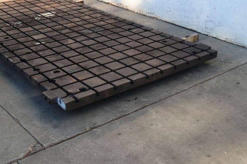 144&quot; X 72&quot; X 3&quot; SOLID STEEL T SLOTTED PLATE: STOCK #73343